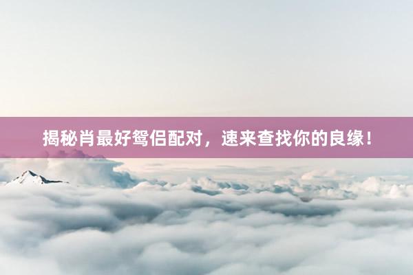 揭秘肖最好鸳侣配对，速来查找你的良缘！