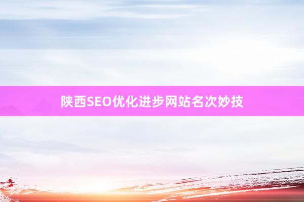 陕西SEO优化进步网站名次妙技